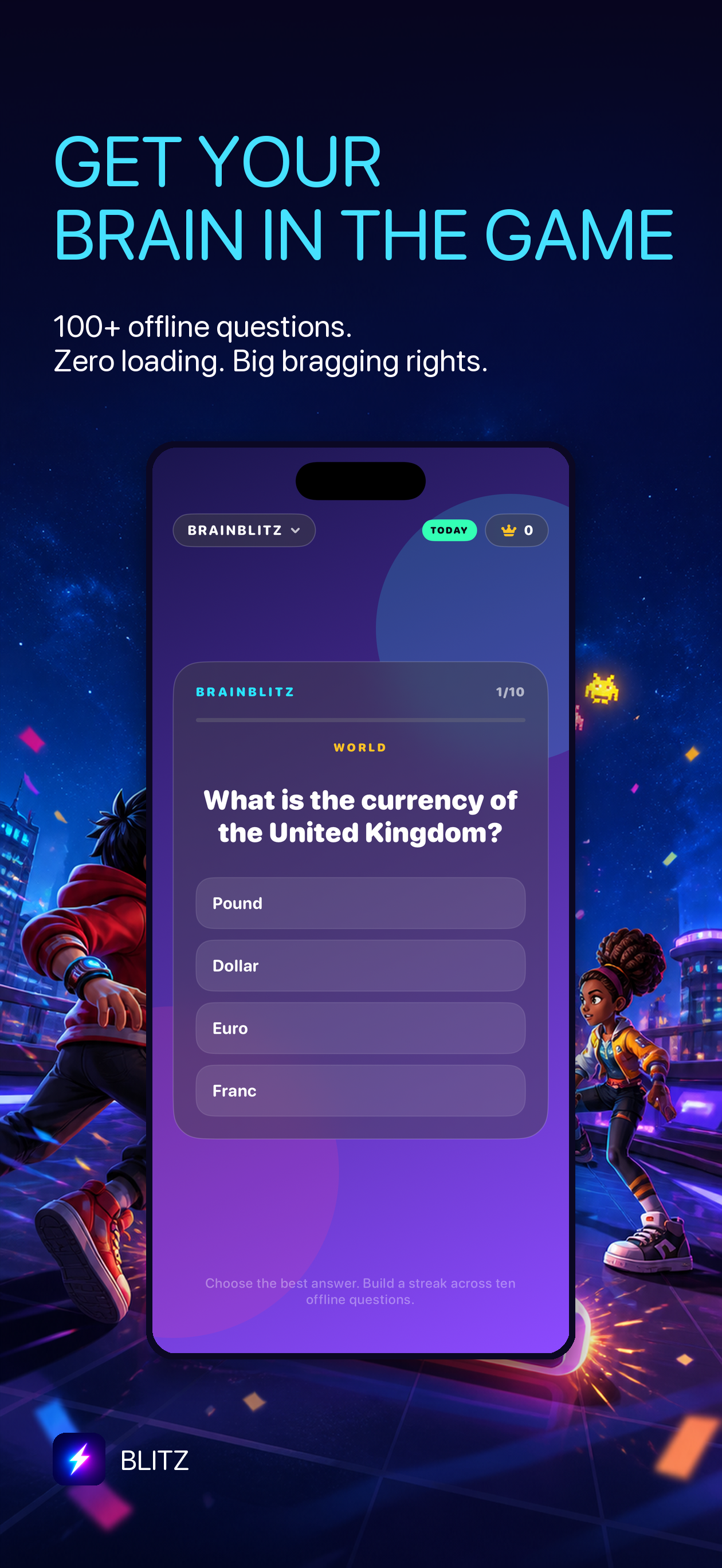 BrainBlitz rapid-fire quiz in Blitz