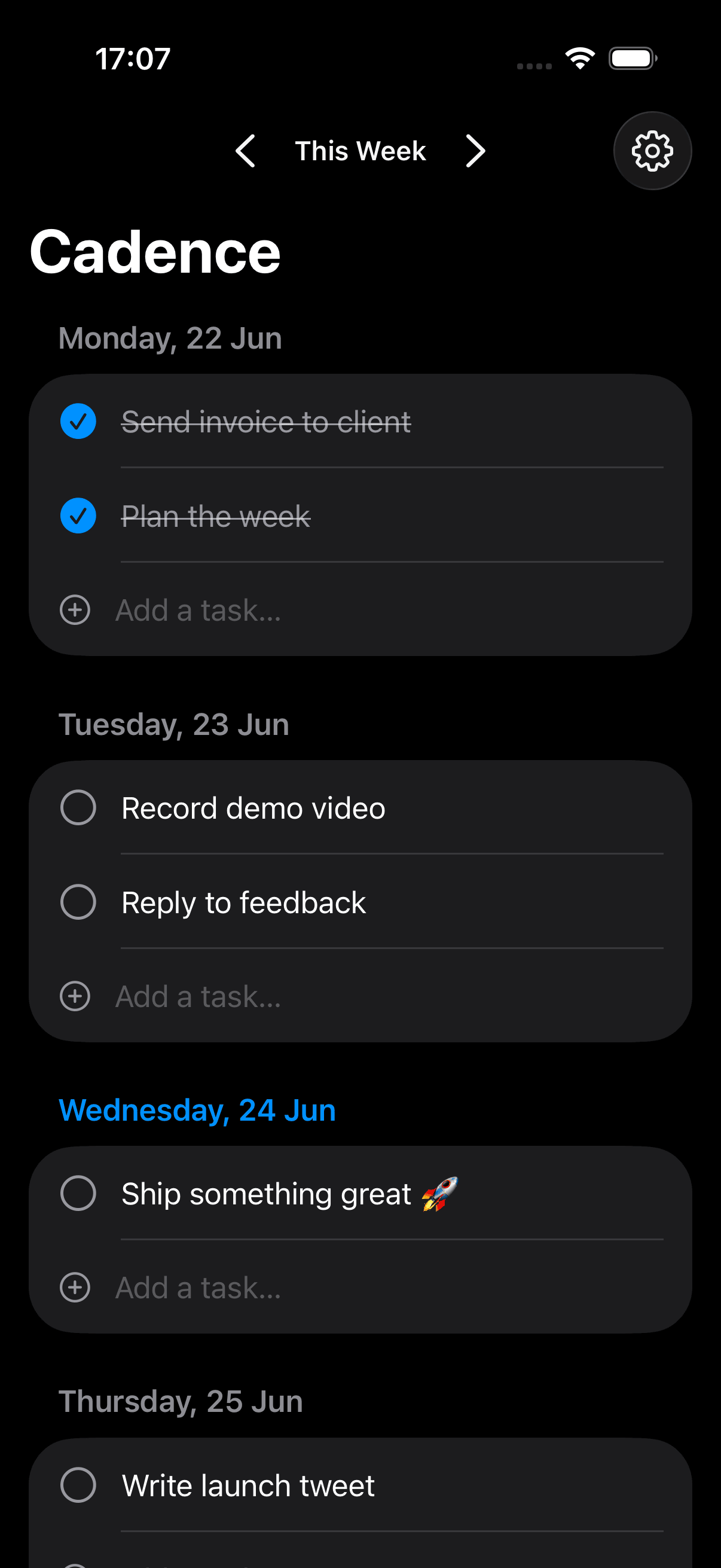 Cadence running on iPhone with iCloud sync