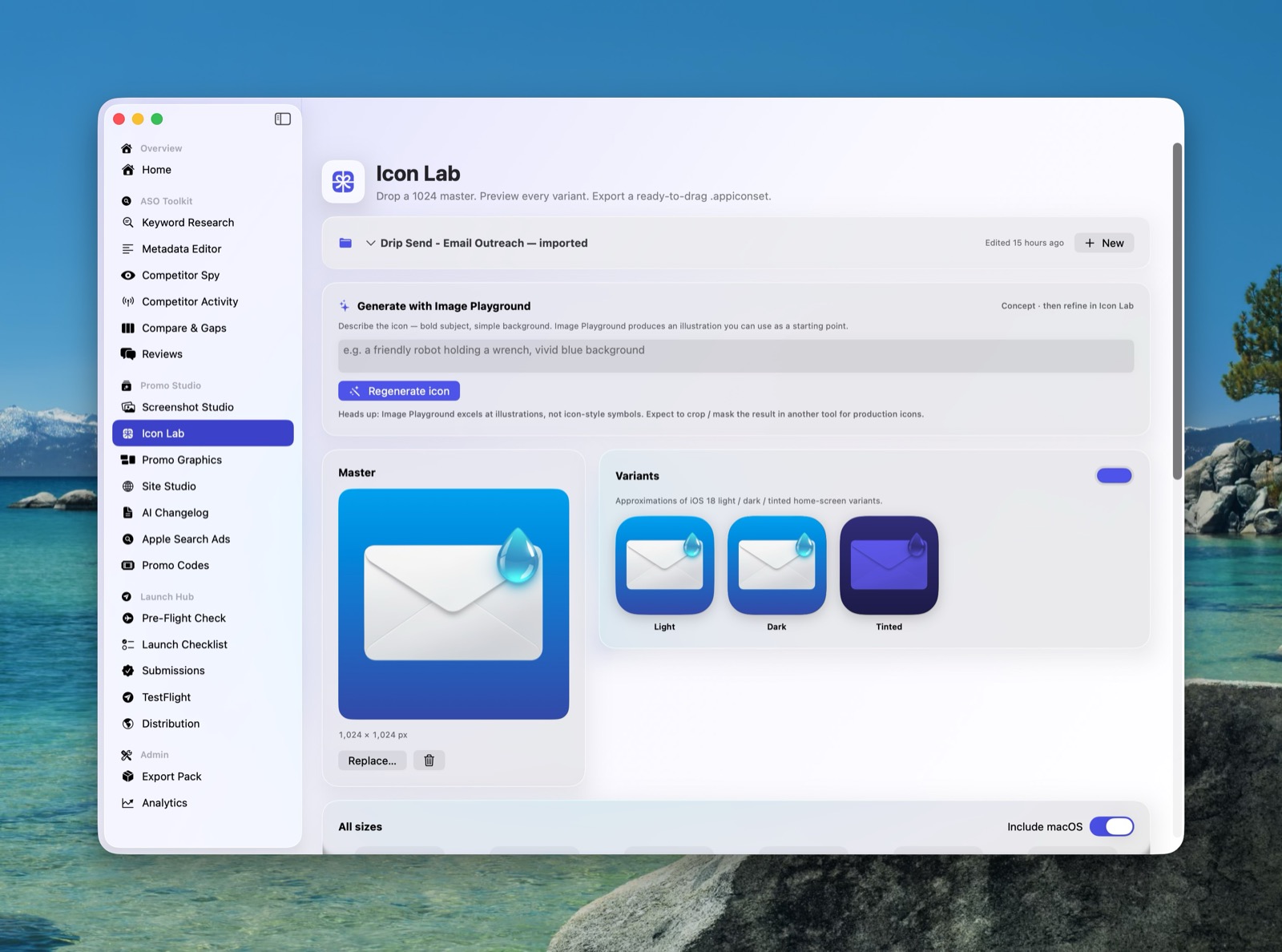 Dispatch Icon Lab with Image Playground integration
