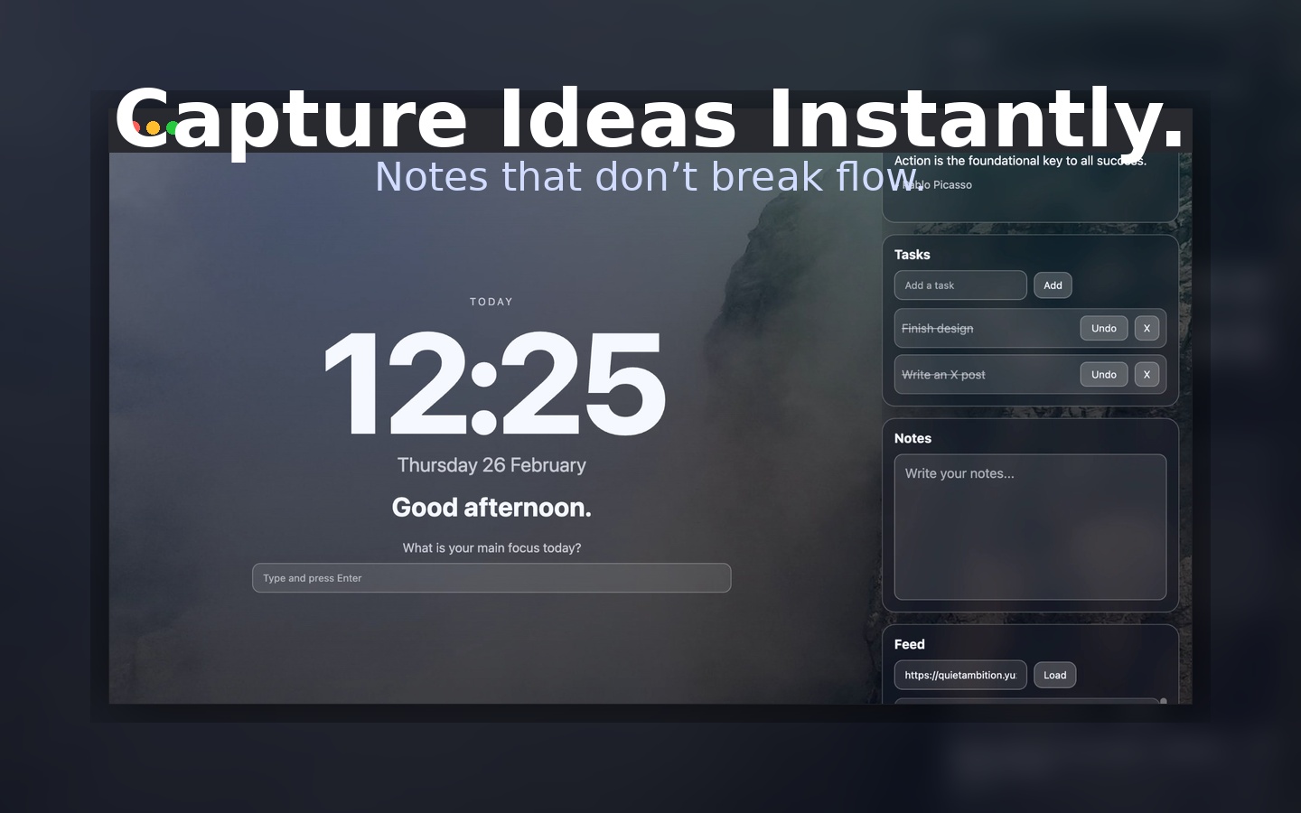 1Thing additional Mac window screenshot
