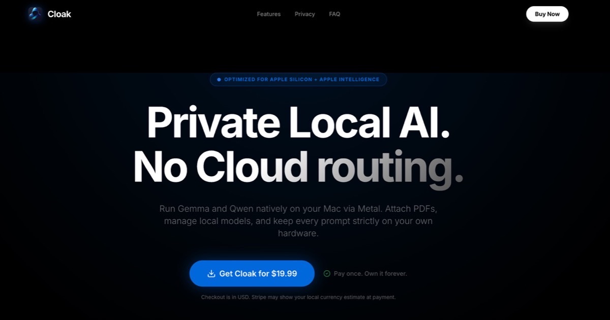 Cloak product demo preview