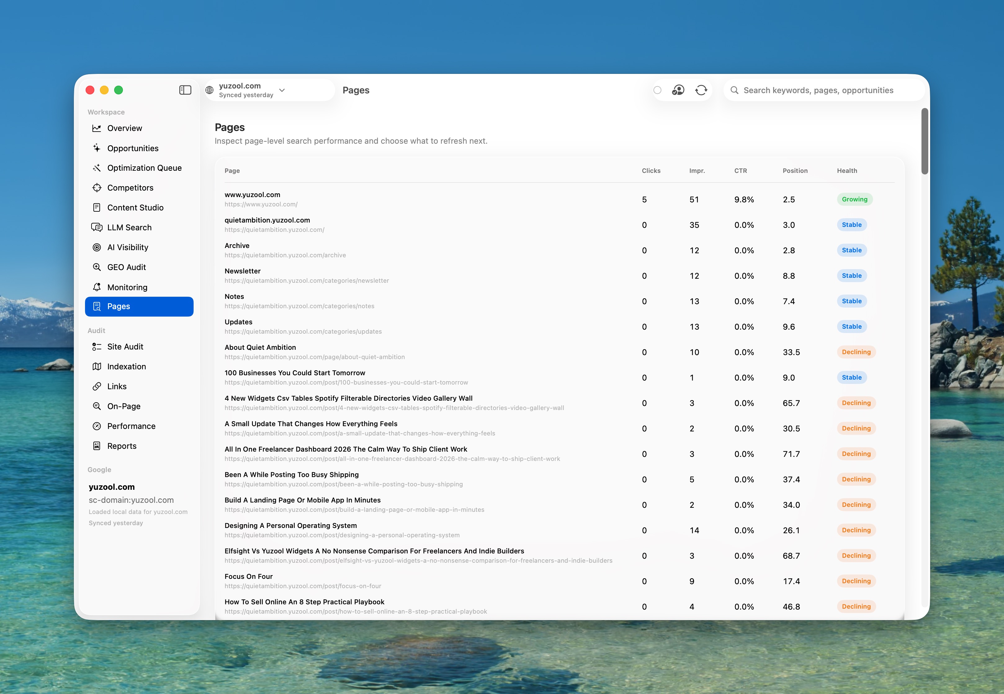 Rank GEO and AI search optimization screen