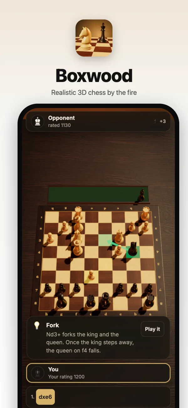 A hint that explains the idea: a fork of king and rook