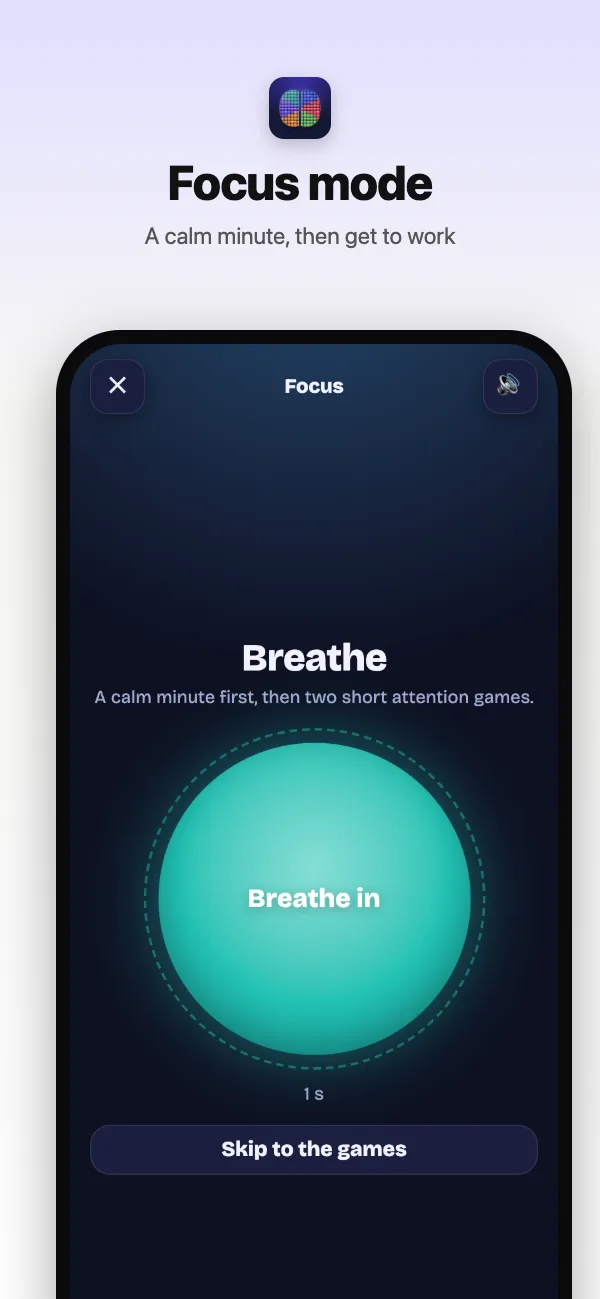 Focus mode: a calm minute before you start