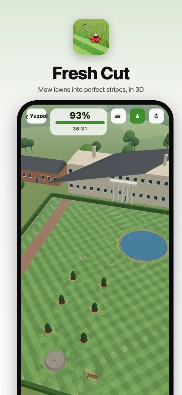 Diamonds on a country house's lawns, seen from above