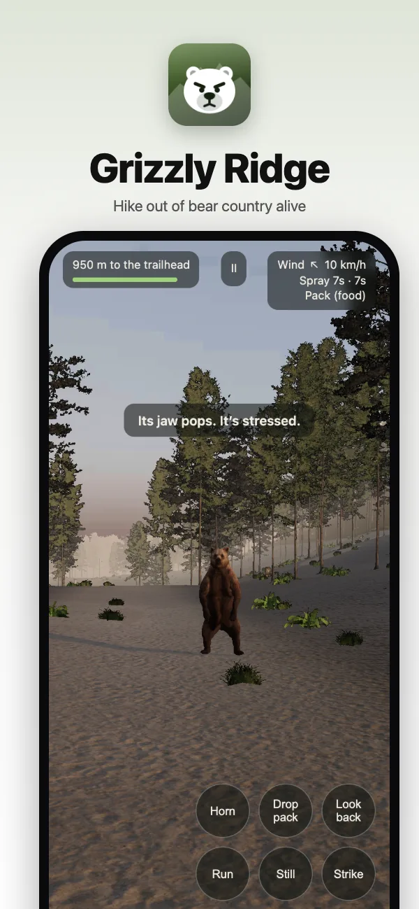 A grizzly standing on its hind legs in a stand-off