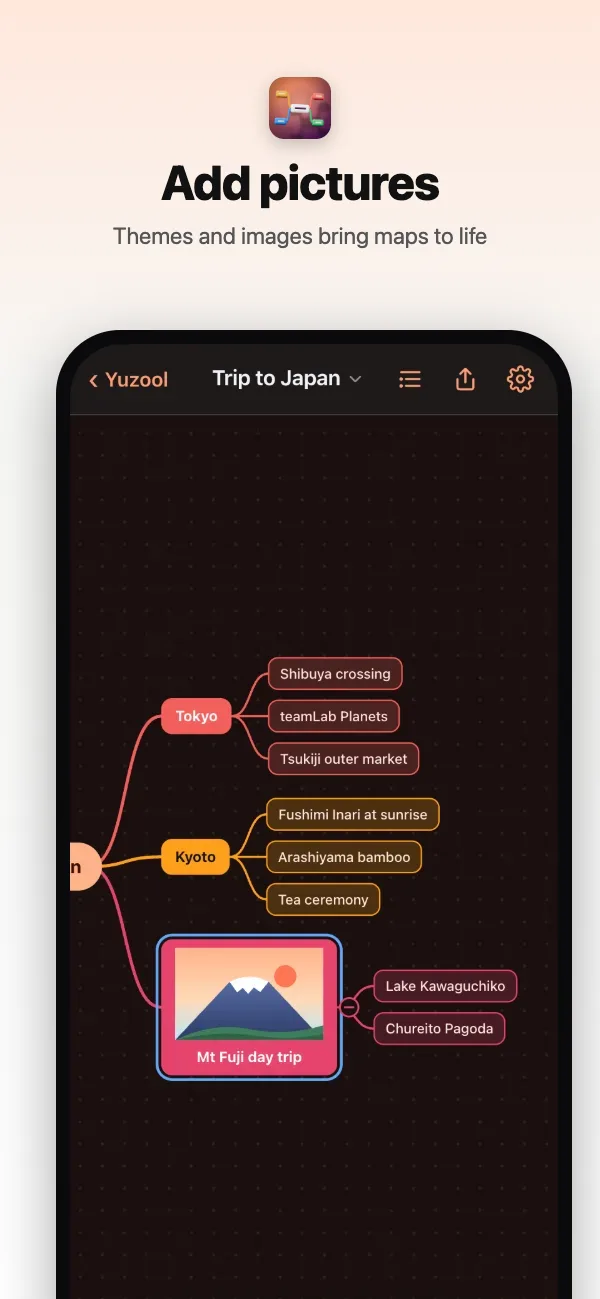 The Sunset theme with a picture of Mt Fuji on an idea