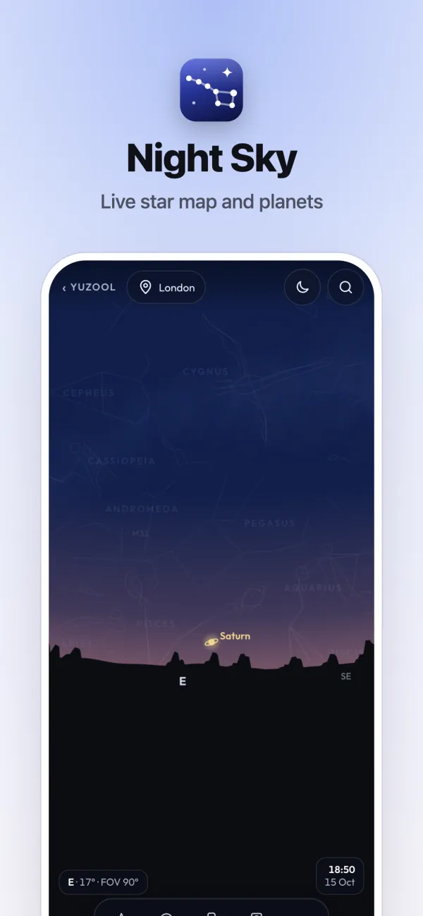 Live constellations with artwork