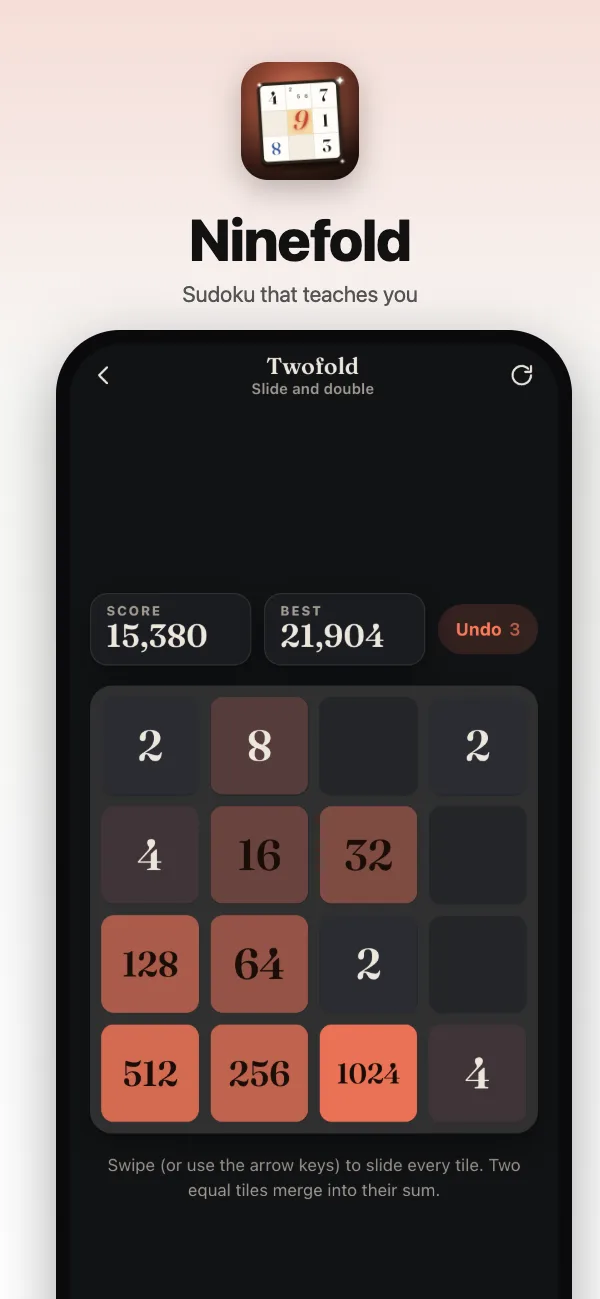 Twofold, the sliding number game