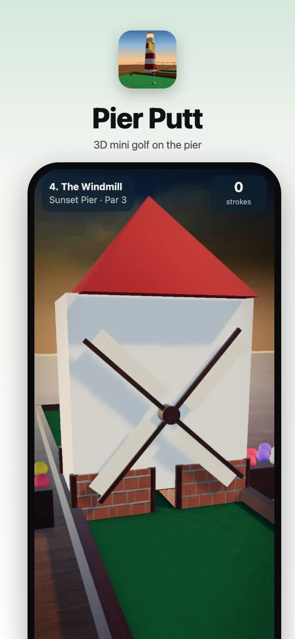 The Windmill: timing a putt through the turning sails