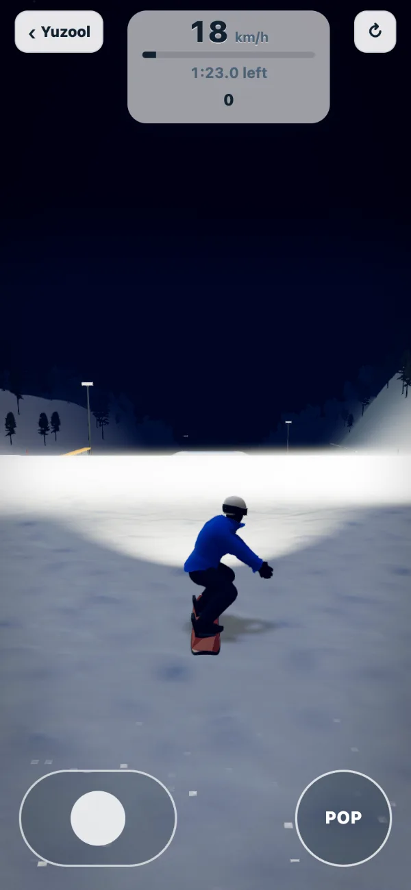 Night Park under the floodlights, by head torch
