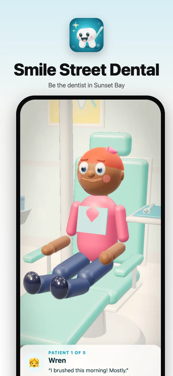 A nervous patient arrives at Smile Street Dental, the cheerful clinic beside the City Hospital