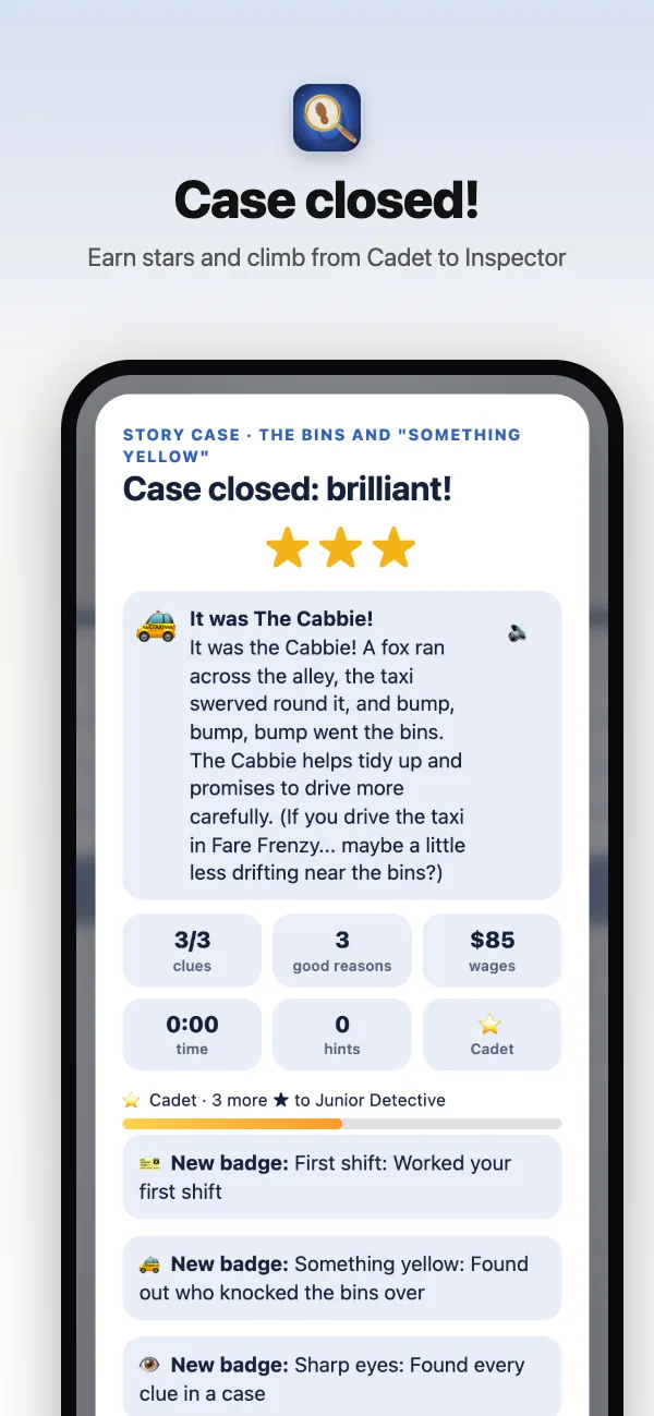 Case closed: the stars, the kind ending and the rank