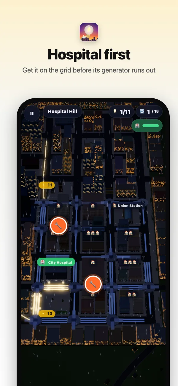 The City Hospital on the grid before its generator runs out