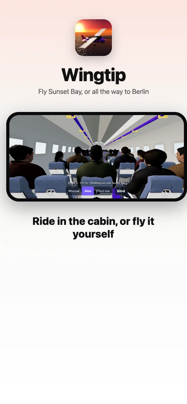 The Y-200's cabin from an aisle seat, every row taken