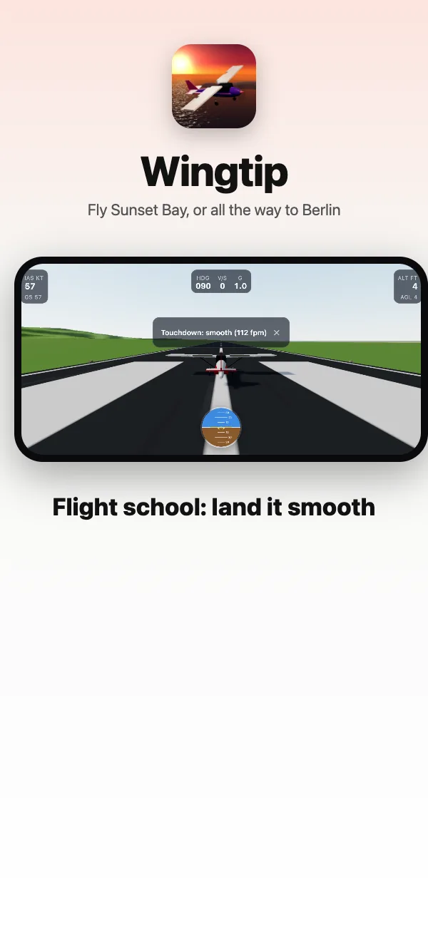 A smooth touchdown on runway 09, graded at 112 fpm