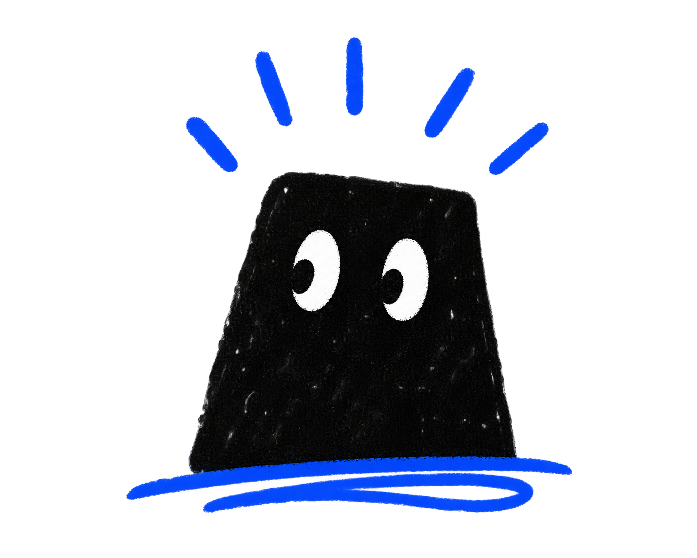 Yuzool's curious black-eyed mascot